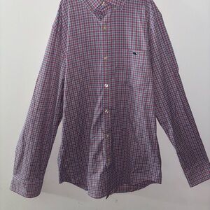 Vineyard Vines Red and Blue Plaid Men's Shirt
